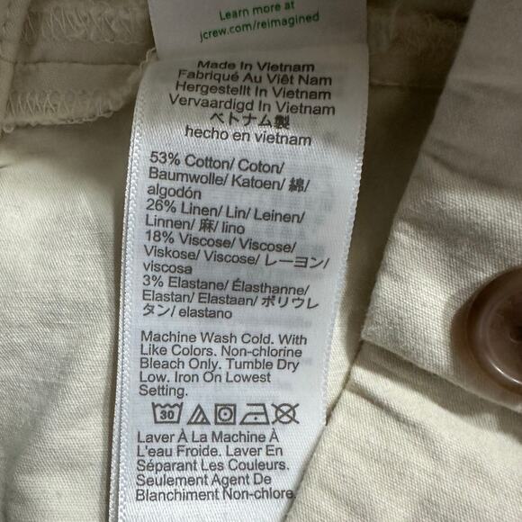 J.Crew Factory Lizzie Pant Women's 32 Cream Wide-Leg High-Rise Patch-Pocket NWT - Picture 6 of 11